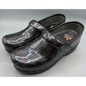 Dansko‎ XP 2.0 Womens Plaid Patent Leather Clogs Size 37
